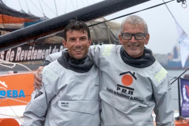 Victory for Vincent Riou and Sebastien Col on board IMOCA 60, PRB - 2015 Rolex Fastnet Race © Thierry Martinez / Sea&Co / Ocean Masters